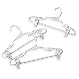 3-pack Plastic Children's Clothes Hangers with Clips in White