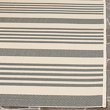 Safavieh Courtyard Stripes 8-Foot x 11-Foot Indoor/Outdoor Area Rug in Grey/Bone. View a larger version of this product image.