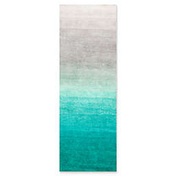 nuLOOM Ombre 2-Foot 6-Inch x 8-Foot Shag Runner in Turquoise