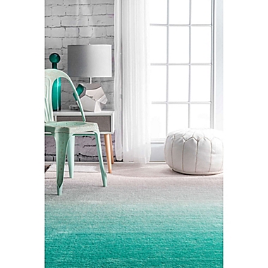 nuLOOM Ombre 5-Foot x 8-Foot Shag Area Rug in Turquoise. View a larger version of this product image.