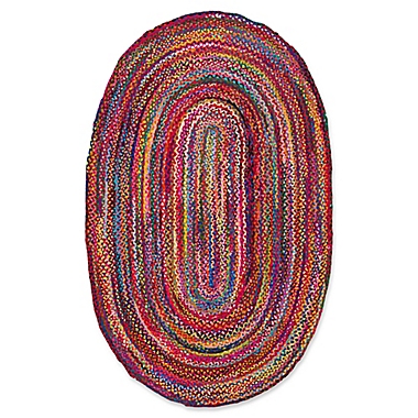 nuLOOM Nomad Hand Braided Tammara Multicolor Oval Area Rug. View a larger version of this product image.