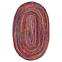 nuLOOM Nomad Hand Braided Tammara 8' x 11' Multicolor Oval Area Rug