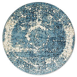 nuLOOM Traces Vintage Lindsy 5-Foot 3-Inch Round Area Rug in Blue