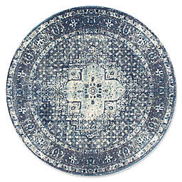 nuLOOM Traces Vintage Kellum 5-Foot 3-Inch Round Area Rug in Blue