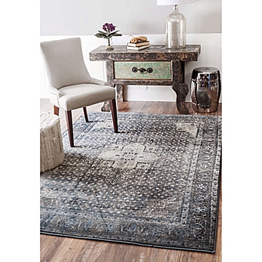 nuLOOM Traces Vintage Kellum Rug in Blue. View a larger version of this product image.