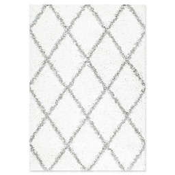nuLOOM Shanna Shaggy 9-Foot 2-Inch x 12-Foot Area Rug in White