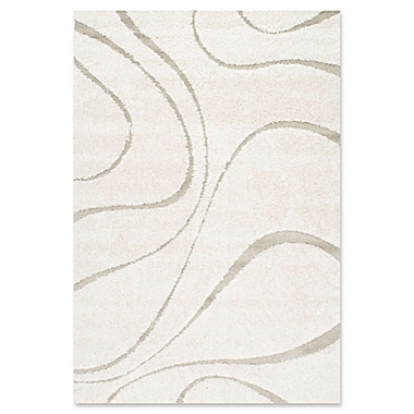 nuLOOM Carolyn Curves Shag 5-Foot 3-Inch x 7-Foot 6-Inch Area Rug in Cream. View a larger version of this product image.