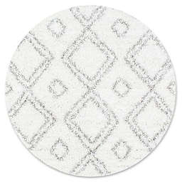 nuLOOM Iola Easy 5-Foot 3-Inch Round Shag Area Rug in White