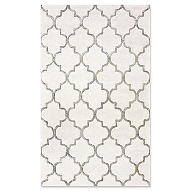 nuLOOM Caspian Park 5-Foot x 8-Foot Park Avenue Trellis Area Rug in Nickel. View a larger version of this product image.