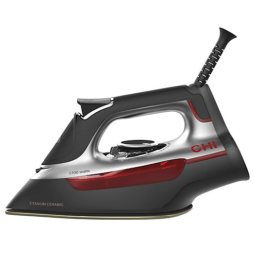 Alternate image 1 for CHI® Manual Steam Iron in Black/Red