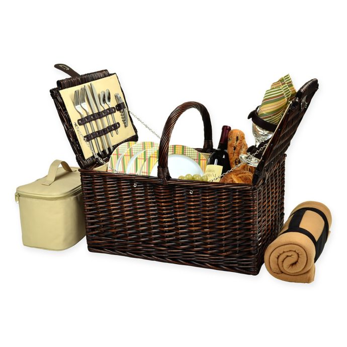 Picnic at Ascot Buckingham 4Person Picnic Basket with Blanket Bed