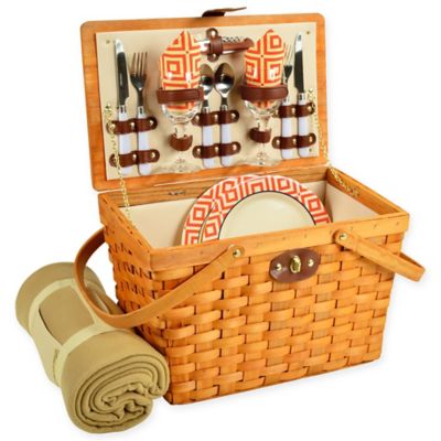 picnic basket and blanket