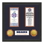 NFL Chicago Bears Super Bowl Champions Ticket and Commemorative Coin Collection