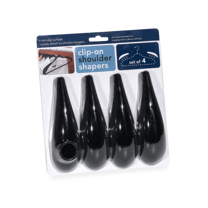 Ultra Slim Black Velvet ClipOn Shoulder Shapers (Set of 4) Bed Bath