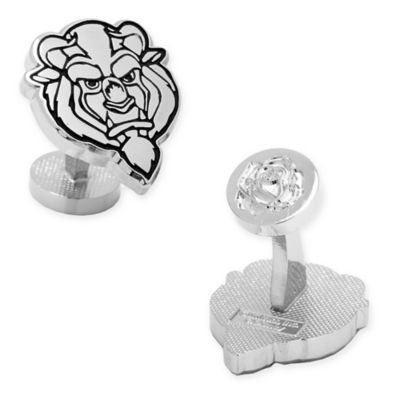 Disney&reg; &quot;Beauty and the Beast&quot; Silver-Plated Classic Beast Head Cufflinks