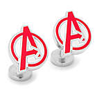 Alternate image 1 for Marvel&reg; Silvertone Round Avengers Logo Cufflinks