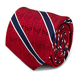 Marvel® Spiderman Face Striped Tie in Red