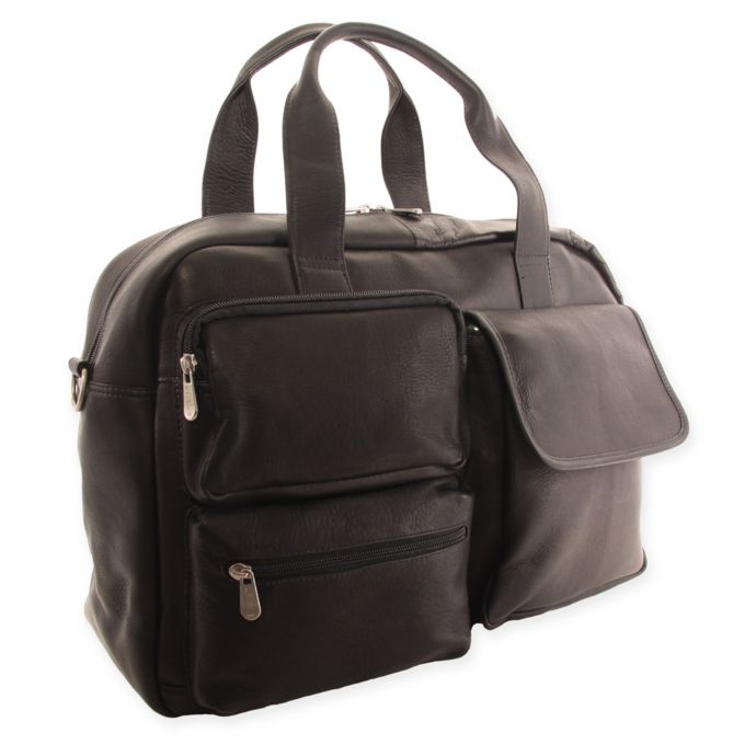 Piel® Leather Multi-Pocket 16.5-Inch Carry On Duffel Bag | Bed Bath ...