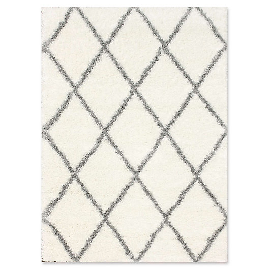 Alternate image 1 for nuLOOM Plush Diamond Shag 5-foot 3-Inch x 7-Foot 6-Inch Area Rug in Grey