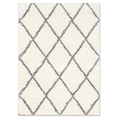 nuLOOM Plush Diamond Shag 7-Foot 10-Inch x 10-Foot Area Rug in Grey. View a larger version of this product image.