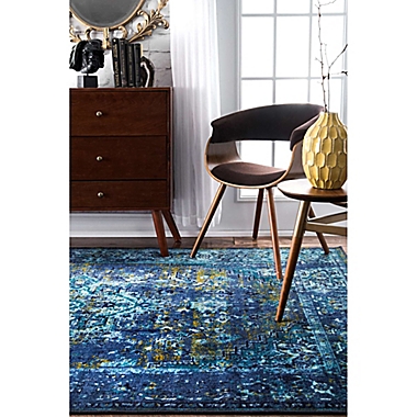 nuLOOM Giza Vintage Reiko Rug in Blue. View a larger version of this product image.