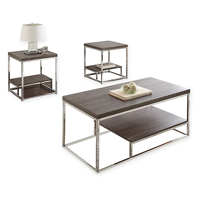 Steve Silver Co Lucia 3 Piece Table Set In Grey Bed Bath Beyond