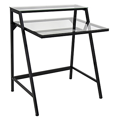 LumiSource&reg; 2-Tier Contemporary Desk in Black. View a larger version of this product image.