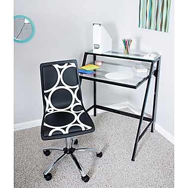 LumiSource&reg; 2-Tier Contemporary Desk in Black. View a larger version of this product image.