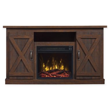 Bell'O&reg; Classic Flame Cottonwood Fireplace TV Stand in Espresso. View a larger version of this product image.