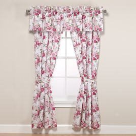 Laura Ashley Lidia 84 Inch Rod Pocket Window Curtain Panel Pair