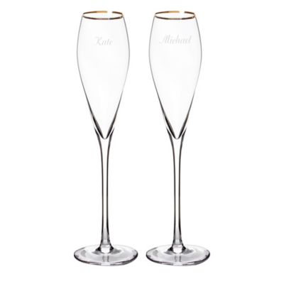 Cathy&#39;s Concepts Gold Rim Champagne Flutes (Set of 2)