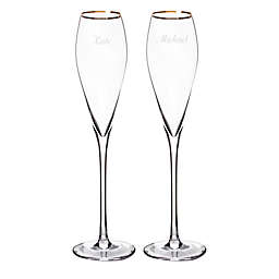 Cathy's Concepts Gold Rim Champagne Flutes (Set of 2)