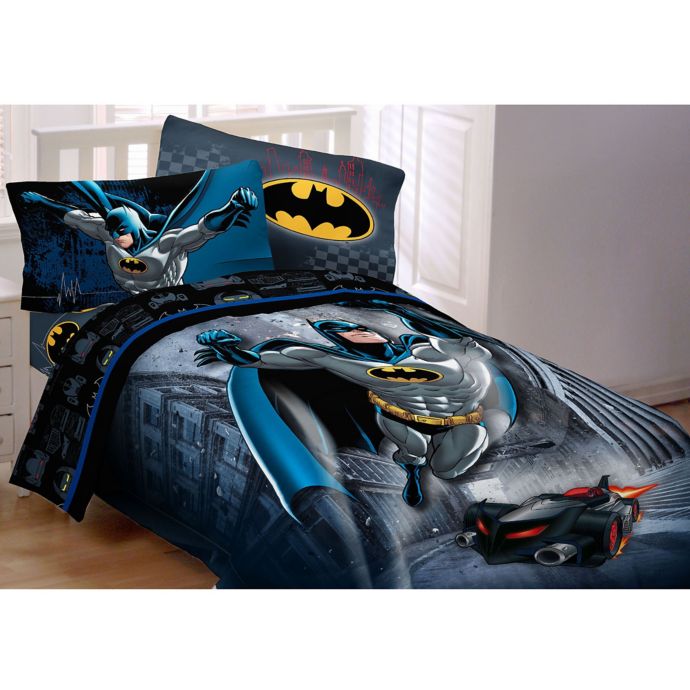 Dc Comics Batman Guardian Speed Comforter Set In Black Blue Bed Bath Beyond