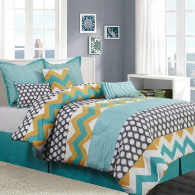 Nanshing Nolan 7 Piece Comforter Set In Blue Yellow Bed Bath Beyond