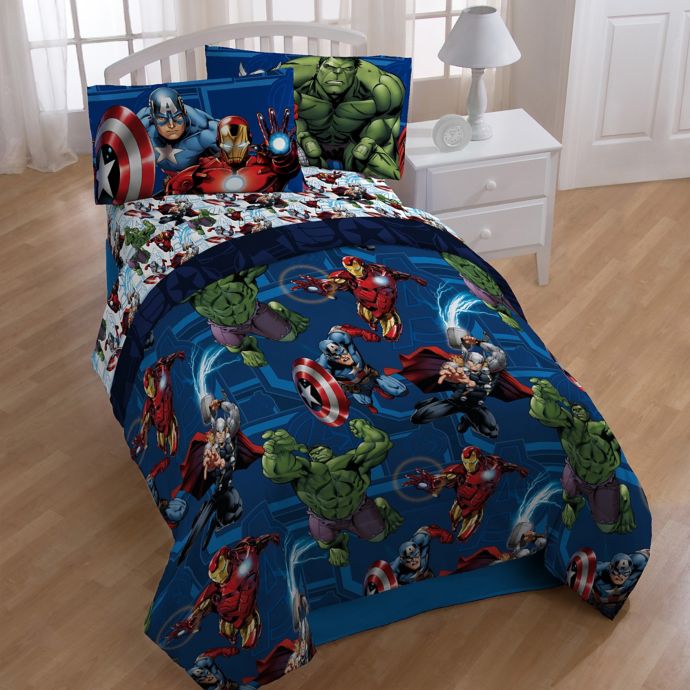 Marvel® Heroic Age 4-Piece Twin Comforter Set | Bed Bath ...