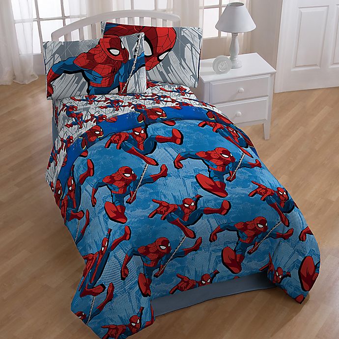 Marvel® City Graphic 4Piece Twin Comforter Set Bed Bath