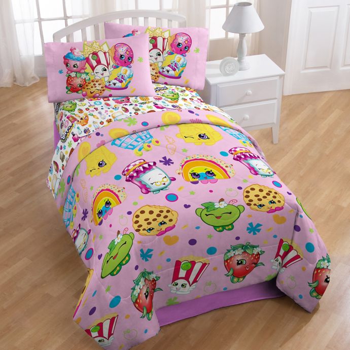 Shopkins Moose Toys Party 4 Piece Twin Comforter Set Bed Bath