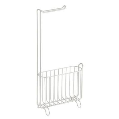 InterDesign Classico Wall Mount Newspaper and Magazine Rack for Bathroom-white for sale online 