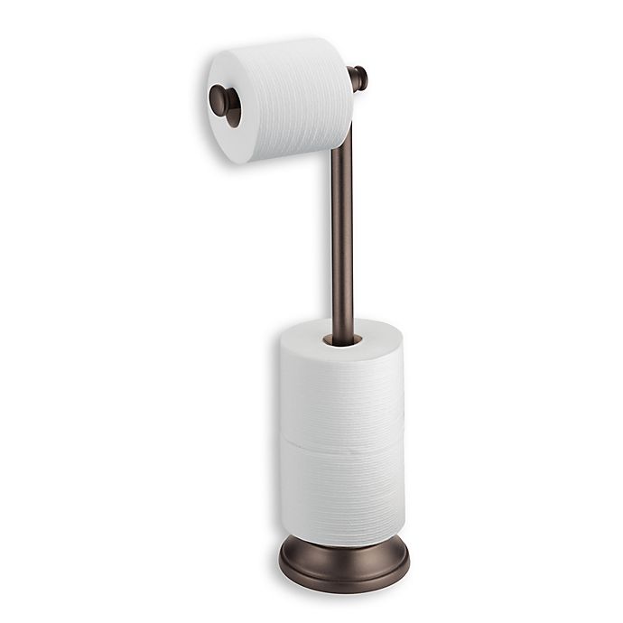 Idesign Kent Standing 3 Roll Toilet Paper Holder With Dispenser Bar In Bronze Bed Bath Beyond - Wall Mounted Toilet Paper Holder Target