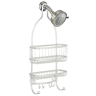 iDesign&reg; York Lyra Shower Caddy in Pearl White. View a larger version of this product image.