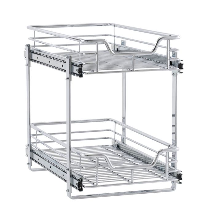 Household Essentials Glidez 2 Tier Sliding Cabinet Organizer