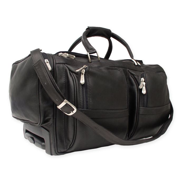 mens leather rolling duffle bag