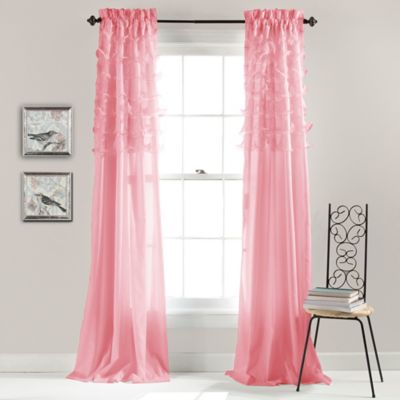 Light Pink Ruffle Curtains Bed Bath, Pink Ruffle Curtains 96