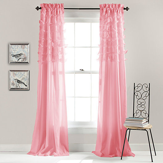 Alternate image 1 for Avery 84-Inch Rod Pocket Window Curtain Panels  in Pink (Set of 2)