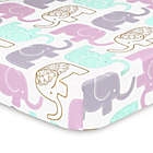 Alternate image 0 for The Peanut Shell&reg; Little Peanut Elephant Fitted Crib Sheet in Lilac