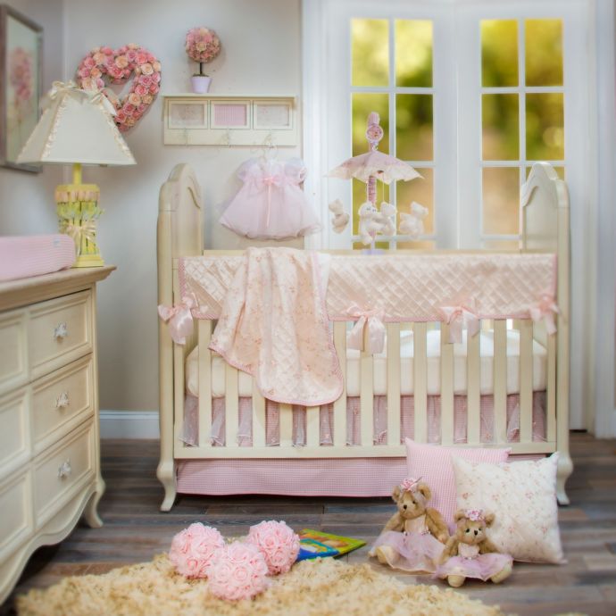 Glenna Jean Cottage Rose Crib Bedding Collection In Pink Bed