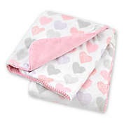 Just Born&reg; Pink Hearts Plush Blanket