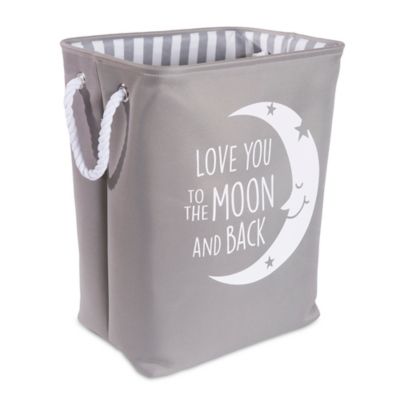 Taylor Madison Designs&reg; "Love You To the Moon" Hamper in Grey/White