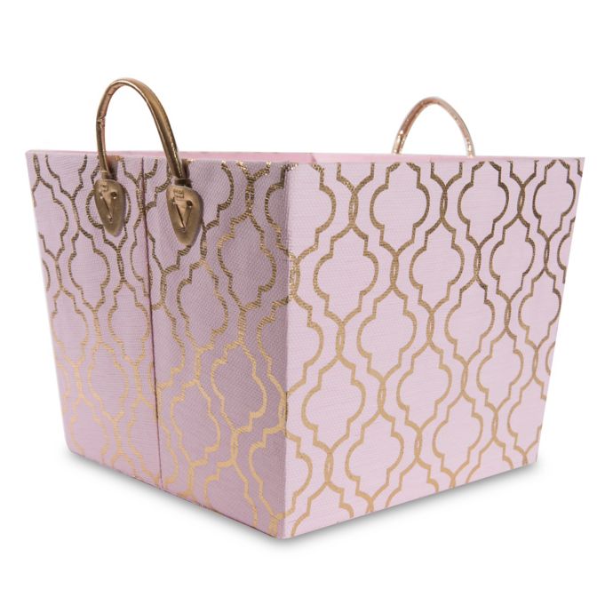 Taylor Madison Designs Kayla Storage Bin In Pink Gold Foil Bed Bath 