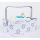Alternate image 1 for Taylor Madison Designs&reg; Elle Diaper Caddy in White/Grey
